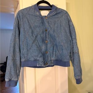 Anthropologie Chambray Quilted Jacket